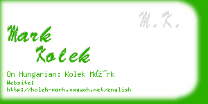 mark kolek business card